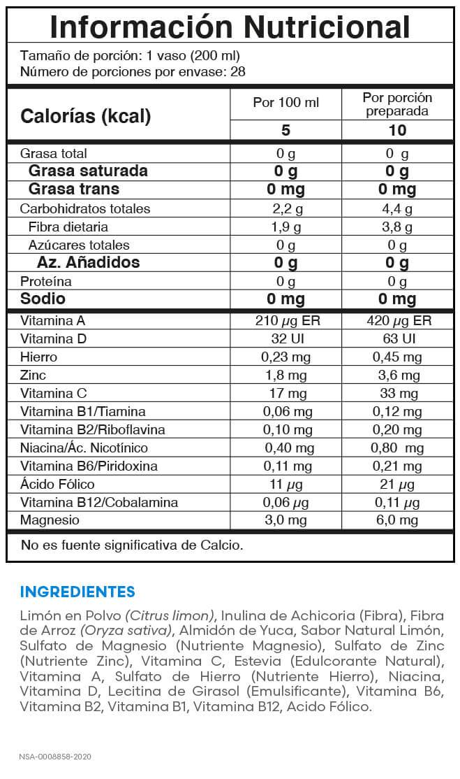 Tabla nutricional