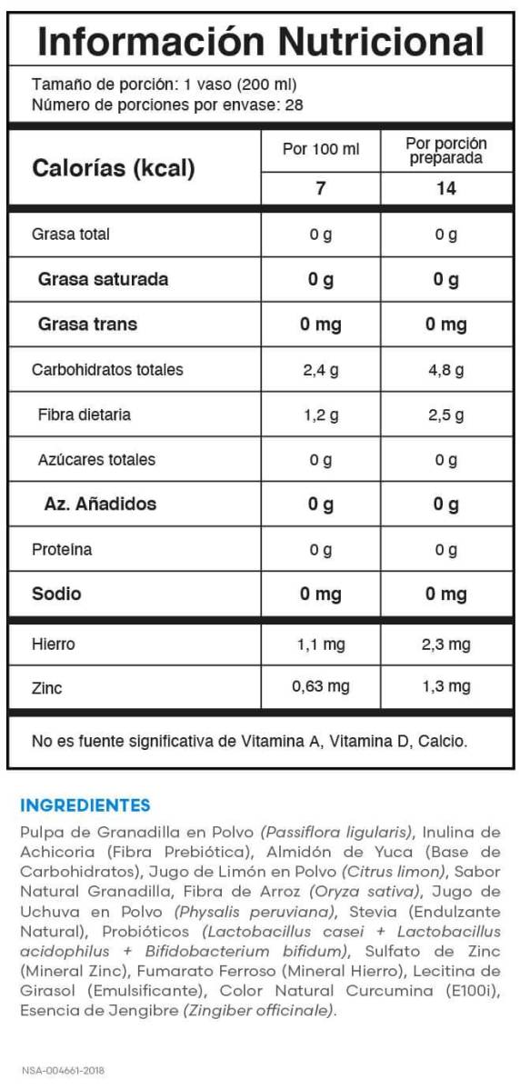 Tabla nutricional