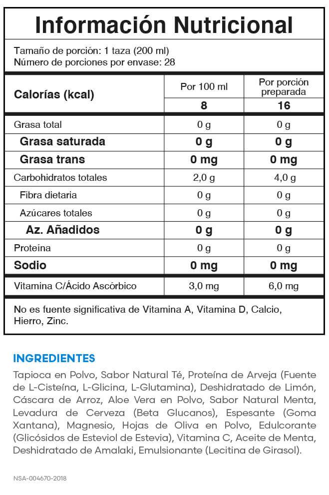 Tabla nutricional