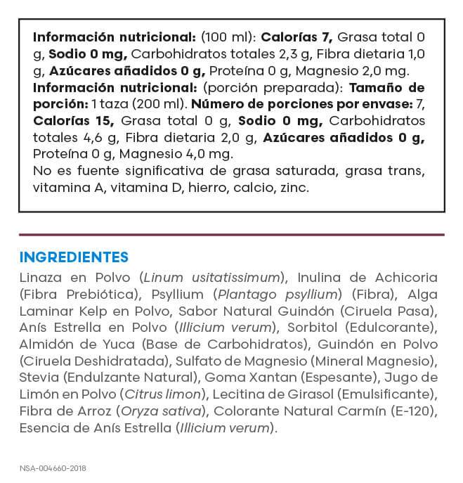 Tabla nutricional